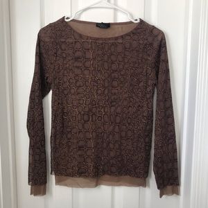 The Limited Brown Scale Print Long Sleeve Shirt